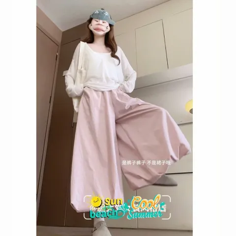 Quần bí dáng rộng trơn màu ngọt ngào che khuyết điểm tốt