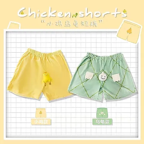 Quần con gà và con rùa nỉ bông mỏng hoạt hình kéo dây rút và còi bóp kêu chíp chíp