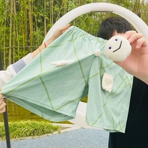 Quần con gà và con rùa nỉ bông mỏng hoạt hình kéo dây rút và còi bóp kêu chíp chíp