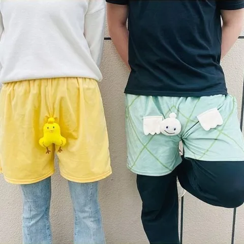 Quần con gà và con rùa nỉ bông mỏng hoạt hình kéo dây rút và còi bóp kêu chíp chíp