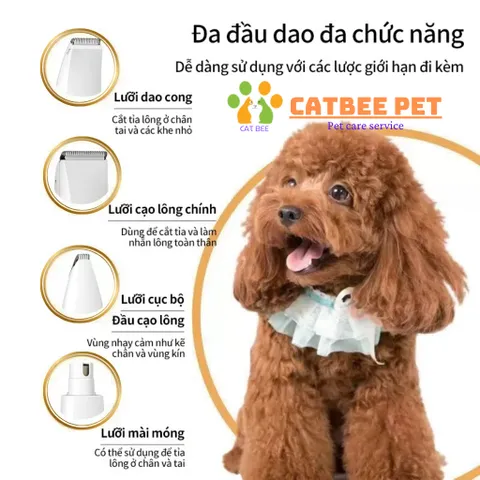 Tông Đơ Cắt Lông Chó Mèo Đa Năng 4 TRONG 1 USB - Máy Mài Móng Kiêm Tỉa Lông Bàn Chân Cho Chó Mèo 824812