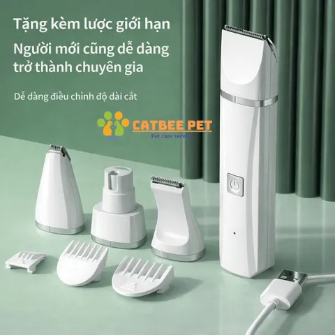 Tông Đơ Cắt Lông Chó Mèo Đa Năng 4 TRONG 1 USB - Máy Mài Móng Kiêm Tỉa Lông Bàn Chân Cho Chó Mèo 824812