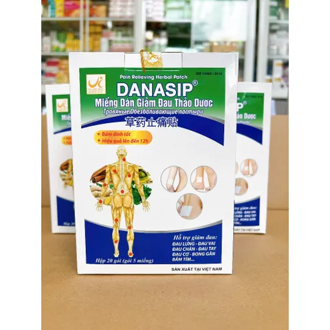 Dán thảo dược giảm đau Danasip bịch 4 miếng (mẫu mới)