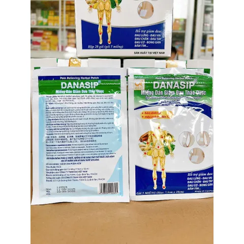 Dán thảo dược giảm đau Danasip bịch 4 miếng (mẫu mới)