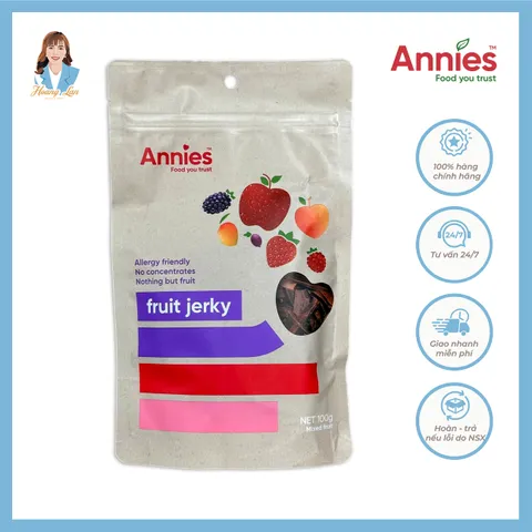 Miếng trái cây sấy dẻo hỗn hợp New Zealand Annie’s Fruit Jerky 100g - New Zealand