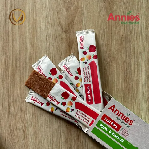 Thanh trái cây sấy dẻo táo & kiwi Annie’s Apple & Kiwifruit Fruit Flats 8 thanh x 10g