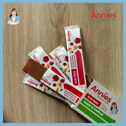 Thanh trái cây sấy dẻo táo & kiwi New Zealand Annie’s Apple & Kiwifruit Fruit Flats 8 thanh x 10g
