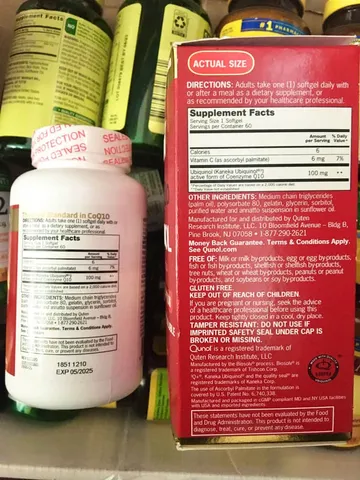 Bổ sung CoQ10 cho tim Ubiquinol Qunol Mega CoQ10 Ubiquinol 100mg 60 viên