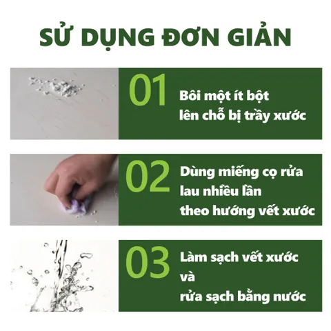 Tẩy Vết xước Gạch JIBAOJU, bột tẩy đa năng hộp 100g - Tẩy xước gạch men, bồn cầu, bồn tắm, vết trầy do chân chống