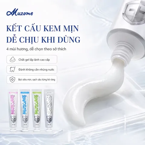 [MUA 1 TUÝP TẶNG 1 BÀN CHẢI] Kem Đánh Răng Muzome 120g Thương Hiệu Nhật Bản - Hỗ Trợ Giảm Ố Vàng, Khử Mùi Hôi Miệng