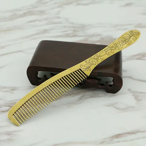 Lược chải đầu bằng đồng thau khử tĩnh điện giúp tóc mượt mà khoẻ đẹp
