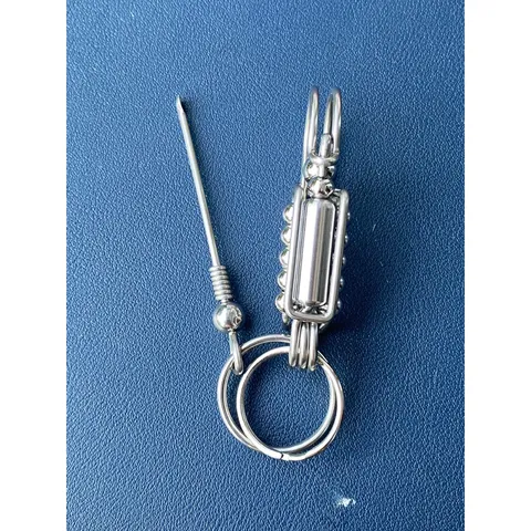 Combo móc khoá inox 304  phối trụ như ý phong cách mới lạ sáng bóng không han gỉ