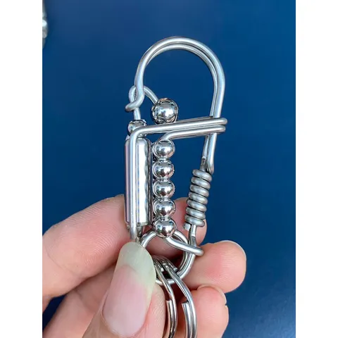 Combo móc khoá inox 304  phối trụ như ý phong cách mới lạ sáng bóng không han gỉ