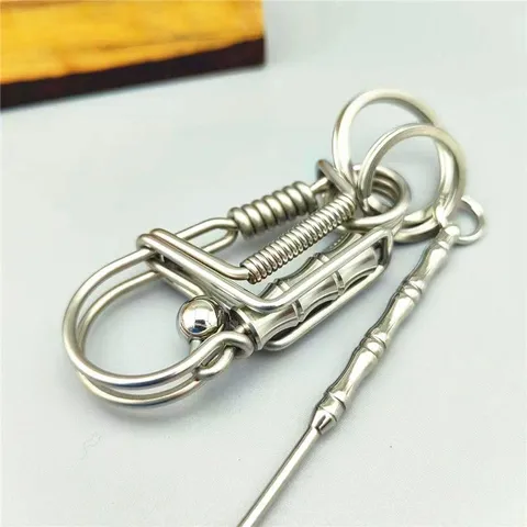 Móc khoá thủ công inox 2 ly hình Chim khách thiết kế độc lạ không han gỉ