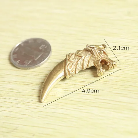 Móng vuốt rồng thiết kế đồng thau đúc đặc dùng trang trí móc khoá xe máy , ô tô EDC simple