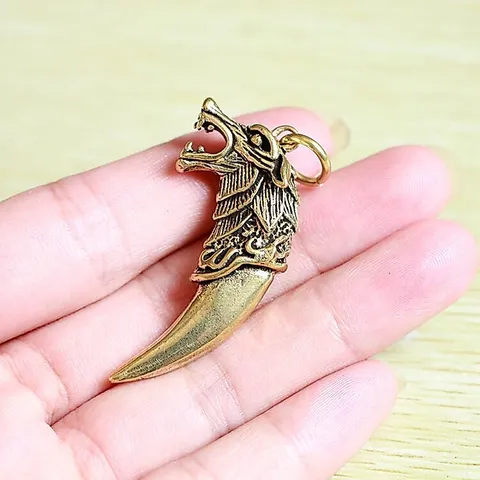 Móng vuốt rồng thiết kế đồng thau đúc đặc dùng trang trí móc khoá xe máy , ô tô EDC simple