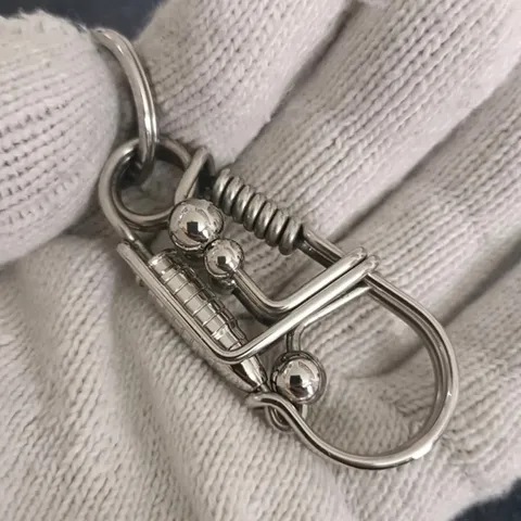 Móc khoá inox thủ công 304 cao cấp phối lục bình và bi không han gỉ sáng bóng