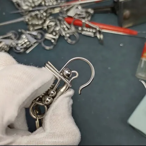 Móc khoá inox thủ công 304 cao cấp phối lục bình và bi không han gỉ sáng bóng