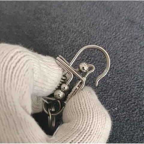 Móc khoá inox thủ công 304 cao cấp phối lục bình và bi không han gỉ sáng bóng