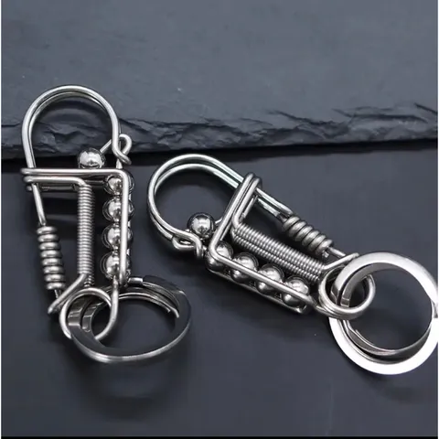 Móc khoá inox thủ công 304 cao cấp phối bi inox không han gỉ