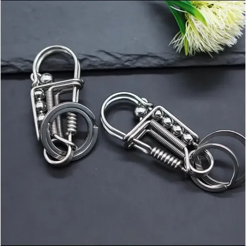 Móc khoá inox thủ công 304 cao cấp phối bi inox không han gỉ
