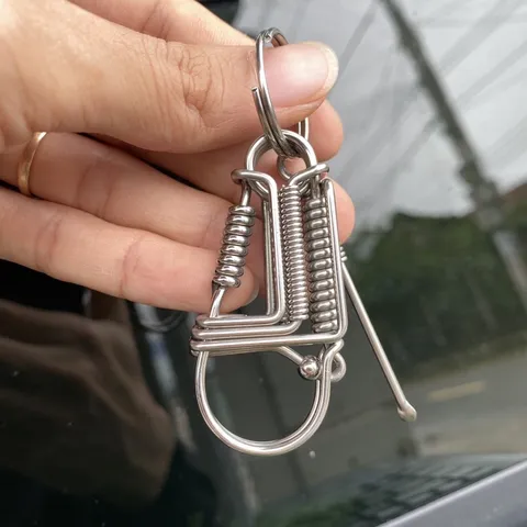 Móc khoá inox 304 thiết kế thủ công độ dày 2 ly cứng cáp bền đẹp