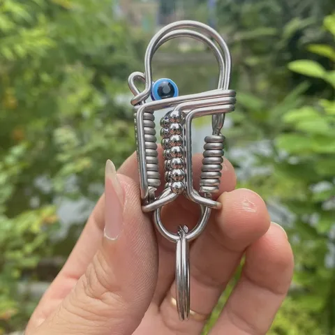 Móc khoá thủ công inox độc lạ 308 dày 2 ly sáng bóng bền đẹp