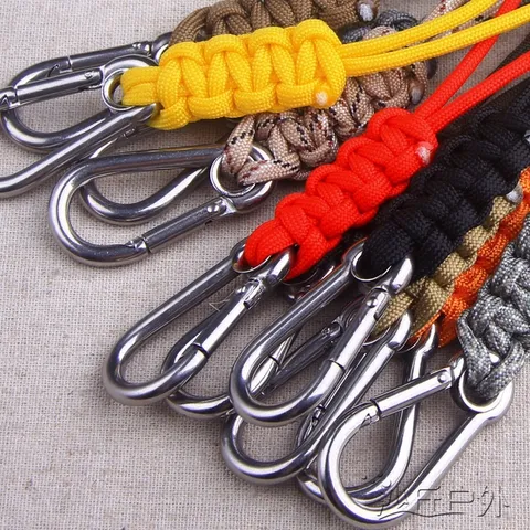 Móc khoá inox 304 thép không gỉ kết hợp dây dù paracord cực kì chắc chắn