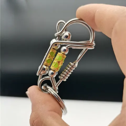 Móc khoá nghệ nhân inox 304 độ dày 2 ly kết hợp đá dạ quang phát sáng cực đẹp