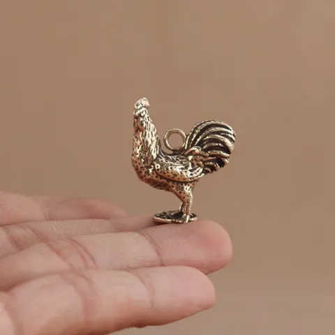Móc khoá 12 con giáp dành cho tuổi gà thiết kế bằng đồng thau