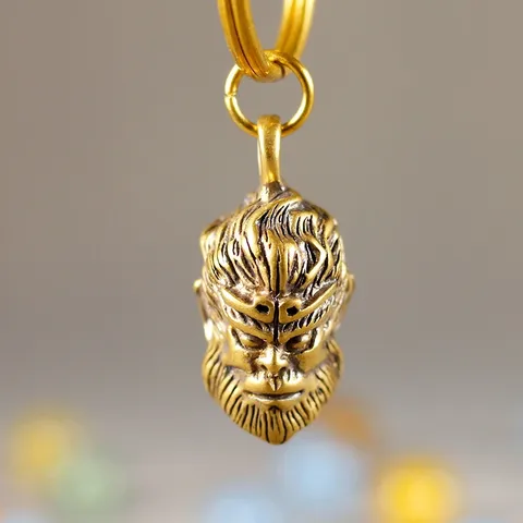 Móc khoá đồng phong thuỷ tôn ngộ không thiết kế đồng thau độc lạ