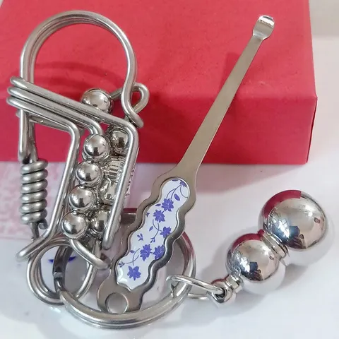 Móc khoá inox  thủ công  cao cấp phong thuỷ gắn hình phật tổ như lai cầu bình an