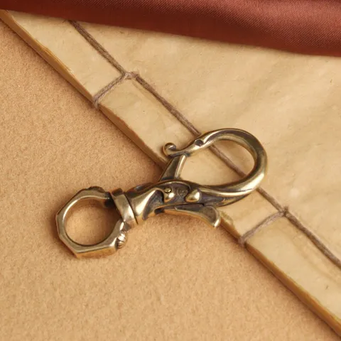 Móc khoá đồng thau đơn giản IS 95 tặng kèm khoen đồng EDC simple