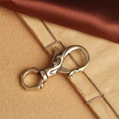 Móc khoá đồng thau đơn giản IS 95 tặng kèm khoen đồng EDC simple