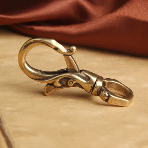 Móc khoá đồng thau đơn giản IS 95 tặng kèm khoen đồng EDC simple