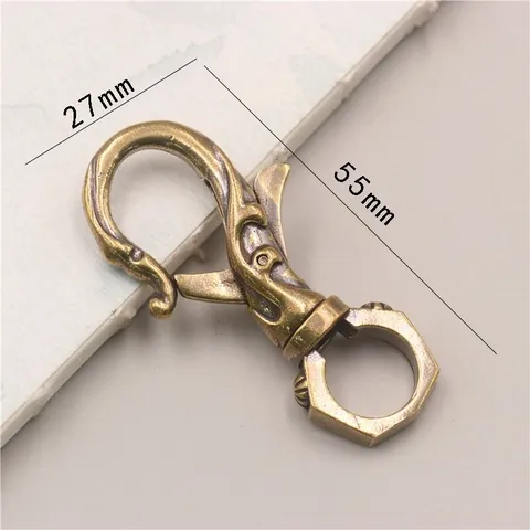 Móc khoá đồng thau đơn giản IS 95 tặng kèm khoen đồng EDC simple