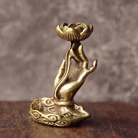 Thác khói mini đốt trầm hương thiết kế đồng thau cao cấp hoạ tiết sắc nét tinh xảo