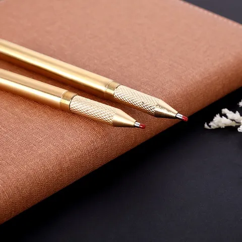 Bút bi đồng nguyên khối cao cấp độc lạ thiết kế tinh xảo sáng bóng