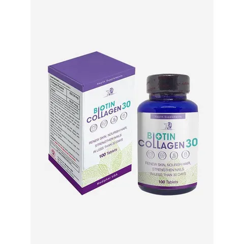 Biotin Collagen 30 đẹp da, giúp da trắng mịn, giúp tóc móng chắc khỏe, hạn chế rụng tóc gãy móng giảm thâm nám, tàn nhan
