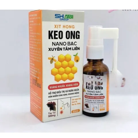 Xịt họng keo ong nano bạc Xuyênn tâmm liên giúp giảm ho, giảm đau rát, ngứa họng T t toi