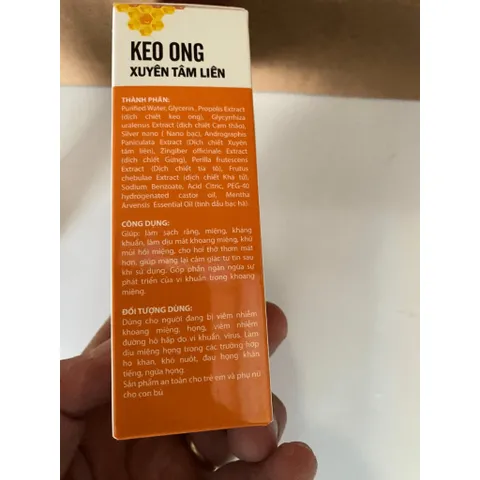 Xịt họng keo ong nano bạc Xuyênn tâmm liên giúp giảm ho, giảm đau rát, ngứa họng T t toi