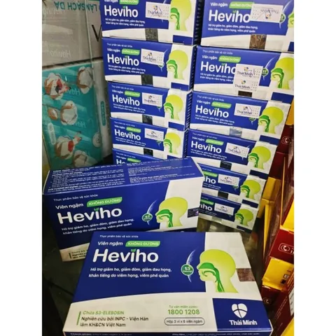 Viên Ngậm Heviho KHÔNG ĐƯỜNG - Hỗ Trợ Giảm Đau Rát Họng (Hộp 18 Viên)