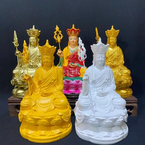 Tượng Địa Tạng Vương Bồ Tát 17cm Composite Ngồi Toà Sen Nhiều Màu CÓ HOẢ TỐC