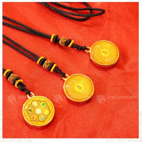 GIEO DUYÊN 10 Dây Chuyền Chú Lăng Nghiêm Và Chú Lục Tự Đại Minh [In Rõ Chữ] Mặt Dây 2.7cm - Mang Lại Bình An