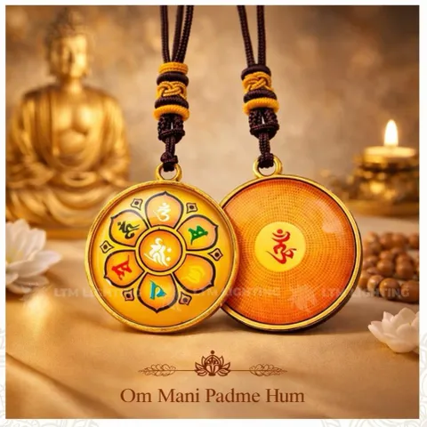 GIEO DUYÊN 10 Dây Chuyền Chú Lăng Nghiêm Và Chú Lục Tự Đại Minh [In Rõ Chữ] Mặt Dây 2.7cm - Mang Lại Bình An