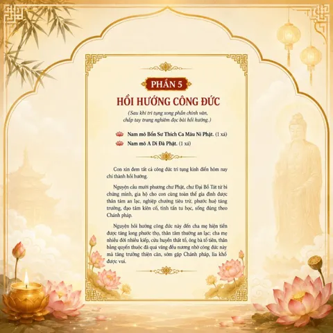 Bộ 2 Tờ Nghi Thức Trì Tụng Kinh Đại Thừa Tại Gia – Hướng Dẫn 6 Bước, 4 Mặt, Khổ 25x30