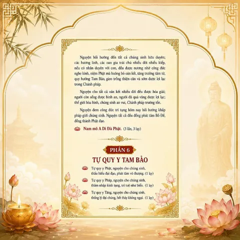 Bộ 2 Tờ Nghi Thức Trì Tụng Kinh Đại Thừa Tại Gia – Hướng Dẫn 6 Bước, 4 Mặt, Khổ 25x30