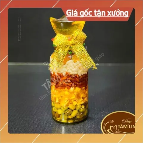 Chai ngũ cốc phong thuỷ của ăn của để bày ban thờ MAY MẮN LẮM TẶNG CON RÙA VÀNG