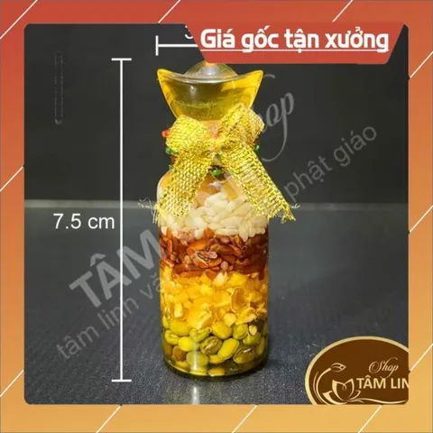 Chai ngũ cốc phong thuỷ của ăn của để bày ban thờ MAY MẮN LẮM TẶNG CON RÙA VÀNG