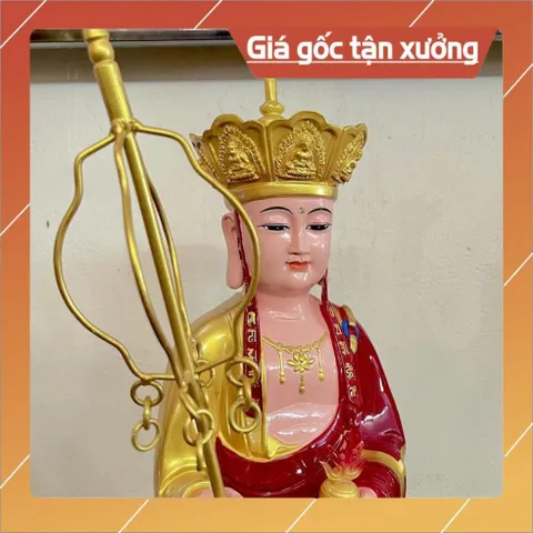 Tôn Tượng Địa Tạng Vương Bồ Tát Đứng 70cm Màu Vẽ  COMPOSITE